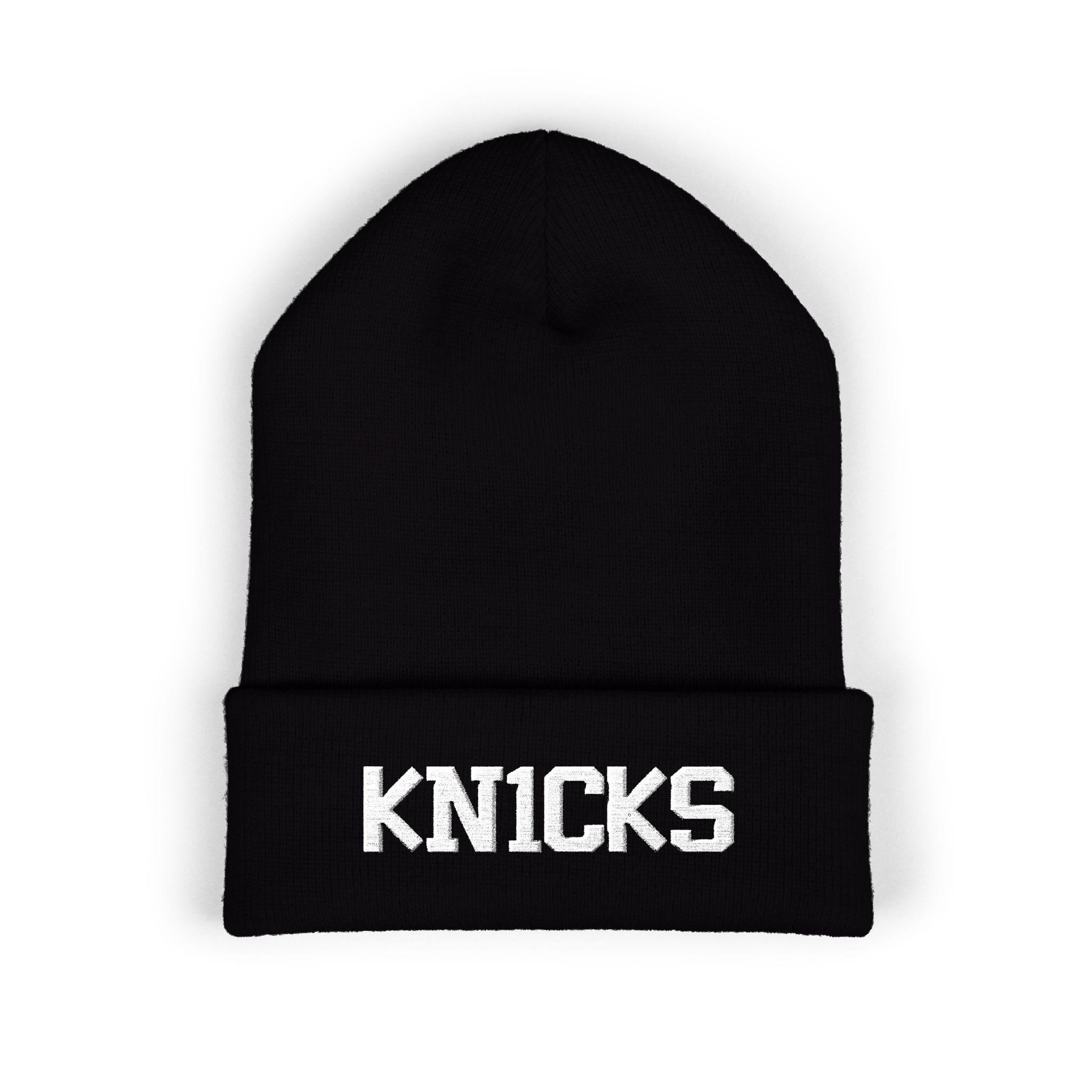 Kn1cks Embroidered Cuffed Beanie - NY Basketball Knit Streetwear