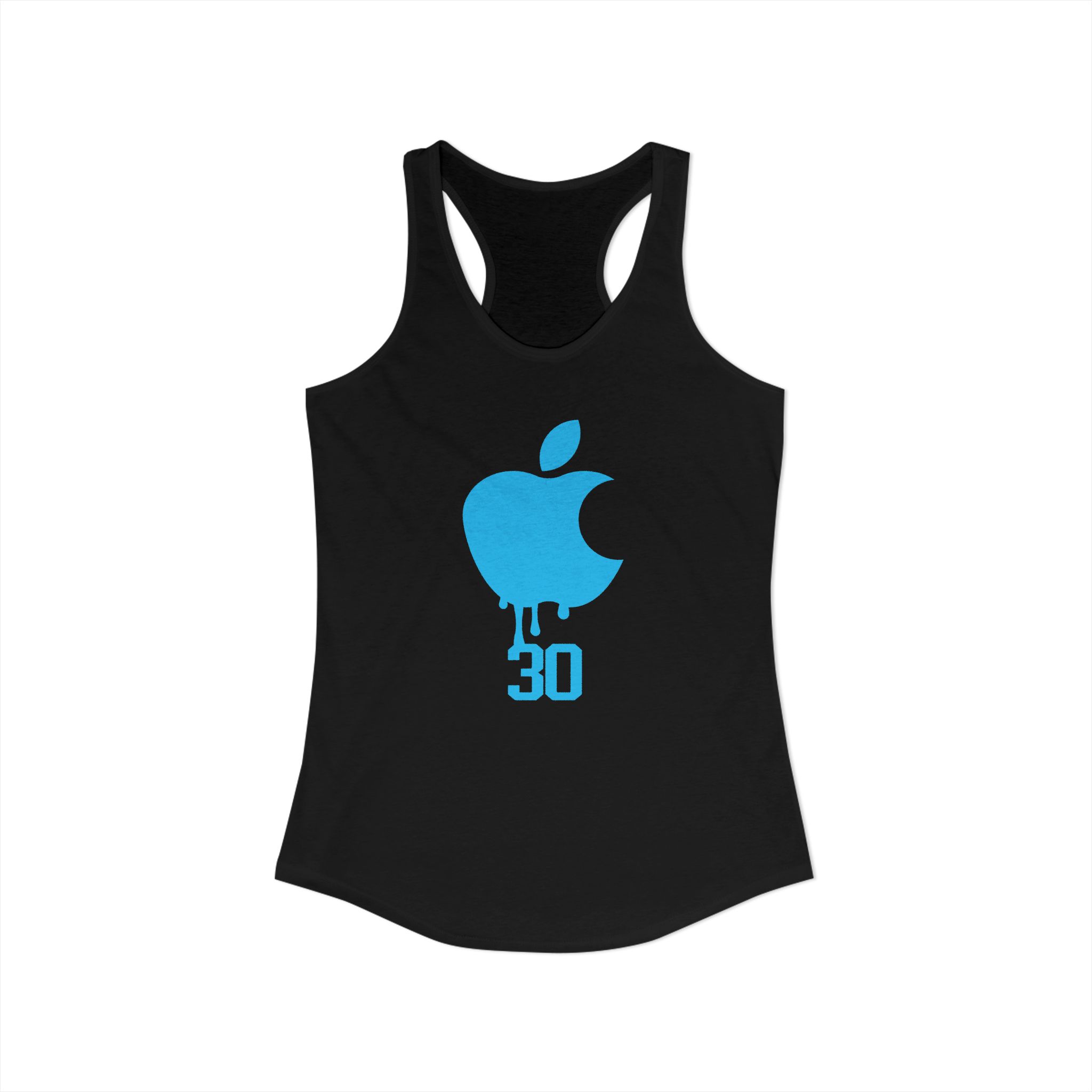 NY Blue Apple Drip Racerback Tank — New York Basketball Trendy Black Tank for Fans 🩵 - Image 2