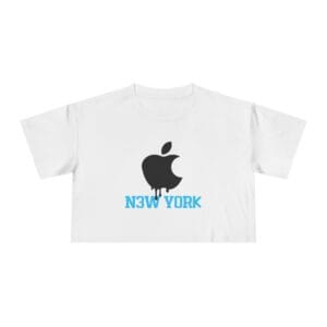 Apple Drip New York Crop Tee — Drip Apple Logo Front with "N3W Y0RK 30" Sports Back