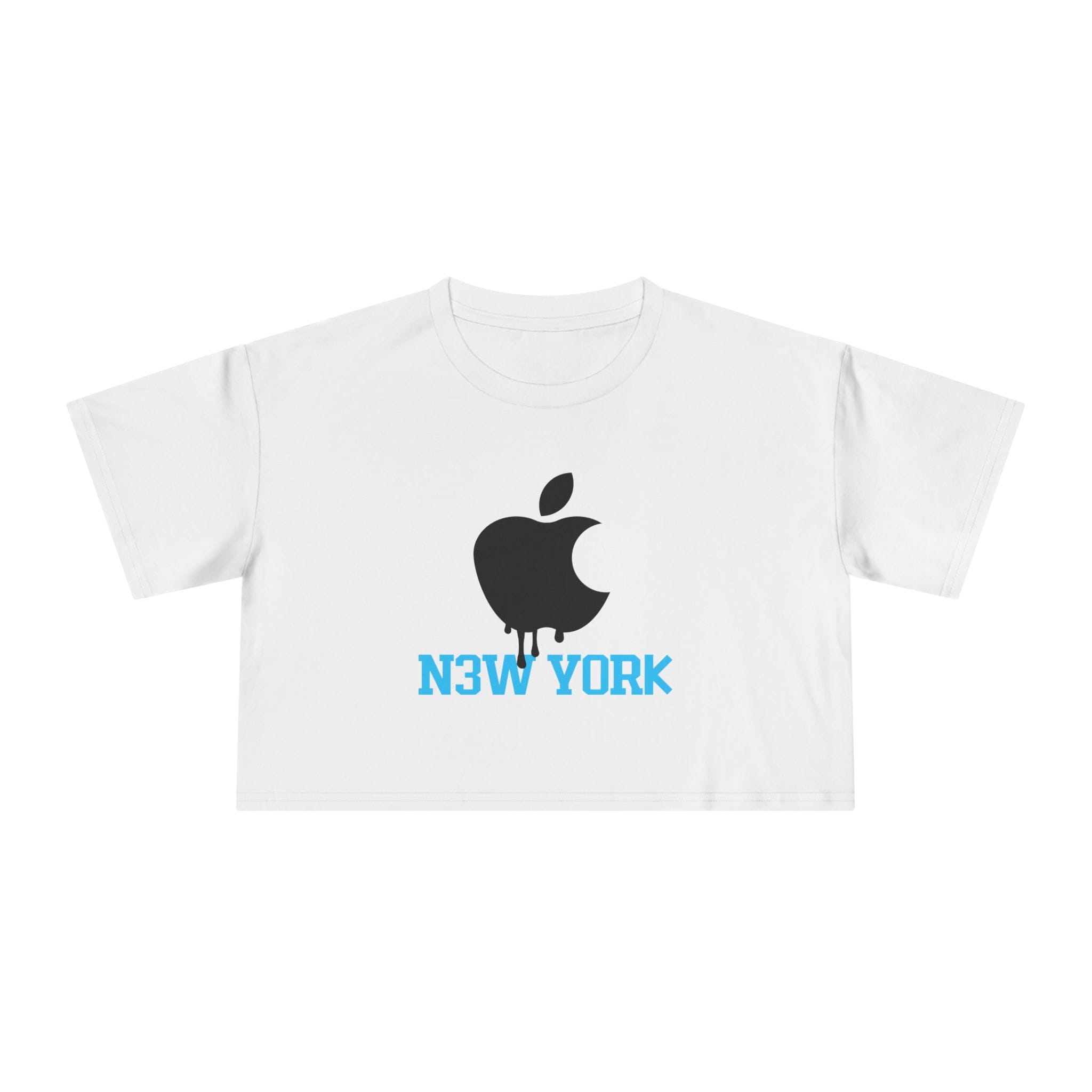 Apple Drip New York Crop Tee — Drip Apple Logo Front with "N3W Y0RK 30" Sports Back