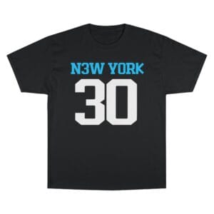 NY 'N3W Y0RK' Champion T-Shirt — Drip Apple Logo Basketball Jersey Tee