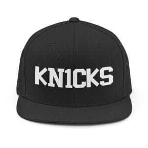 White NY Basketball Snapback Hat — Retro Athletic Team Logo Cap