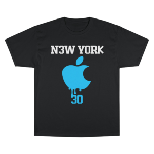 NY 'N3W Y0RK' Champion T-Shirt — Drip Apple Logo Basketball Jersey Tee 🩵